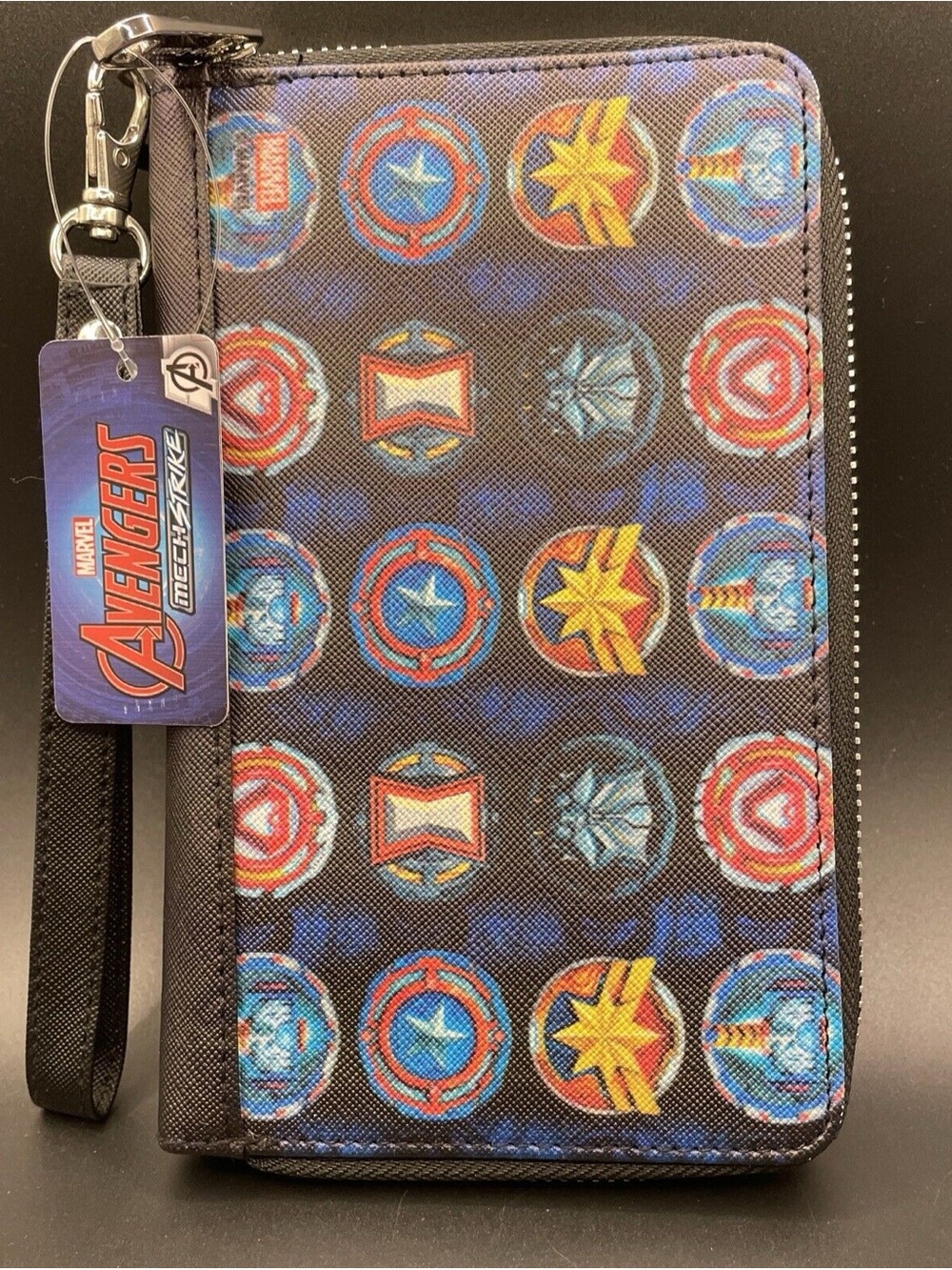 Marvel Avengers Blue Patterned Wristlet zip Wallet